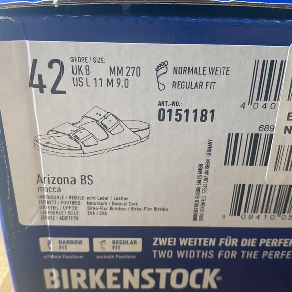 Birkenstock Arizona Soft Slide Sandal in Mocha Sz: EU42/US L 11 US M 9 - Picture 7 of 7